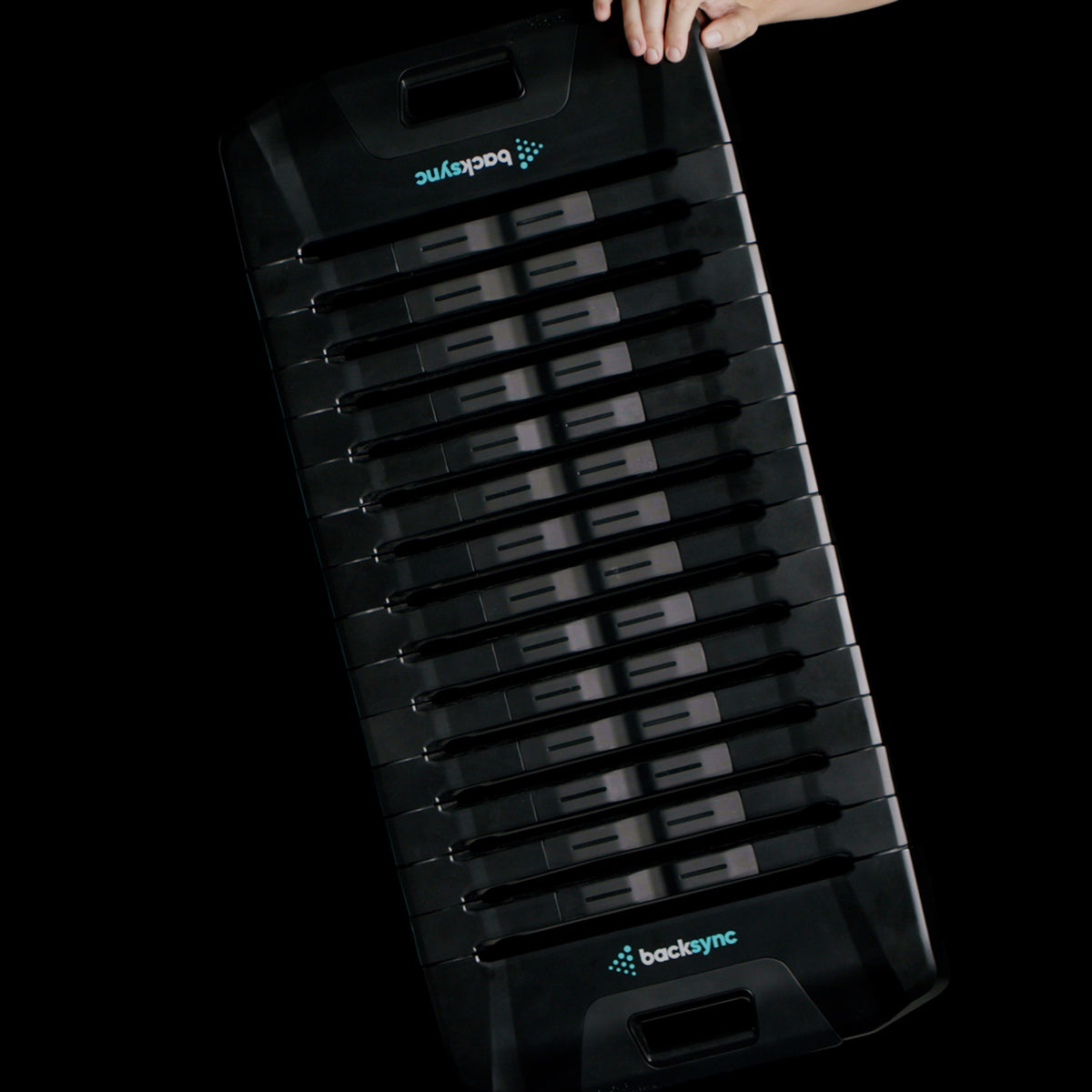 SEG-B spinal segmentation training board with its 14 ridged keys, shown upright against black